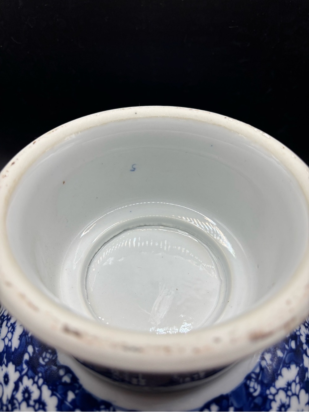 Blue Floral Pedestal Compote - Picture 9 of 12